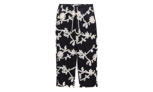 Floral Ribbon Ankle Pants "Black" HTG260126 BLK