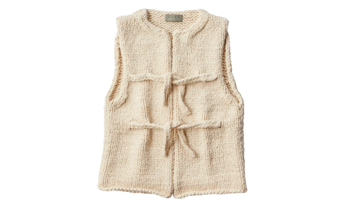 Hand Knit Vest "White" 963978