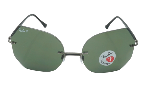 OVAL POLARIZED SUNGLASSES "BLACK ON GUN METAL" RB8065-004-9A_62