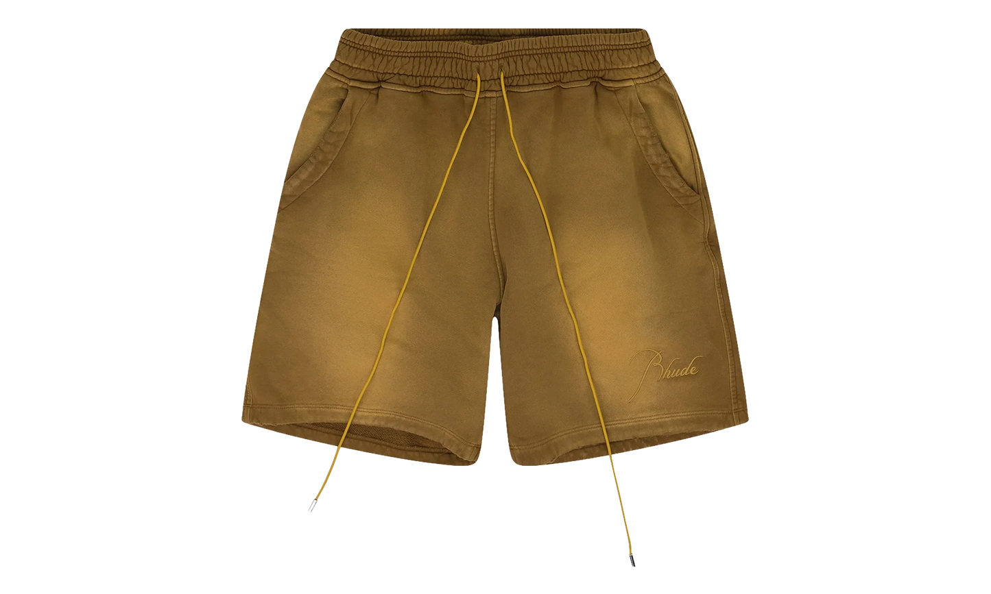Embroidered Script Logo Sweatshorts "Camel" RHPF23SH051500003 CAML