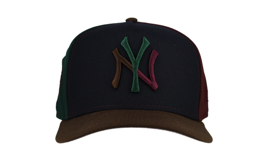 9FIFTY New York Yankees 1999 World Series Pinwheel A Frame Snapback Hat "Black / Green / Brown" NE262