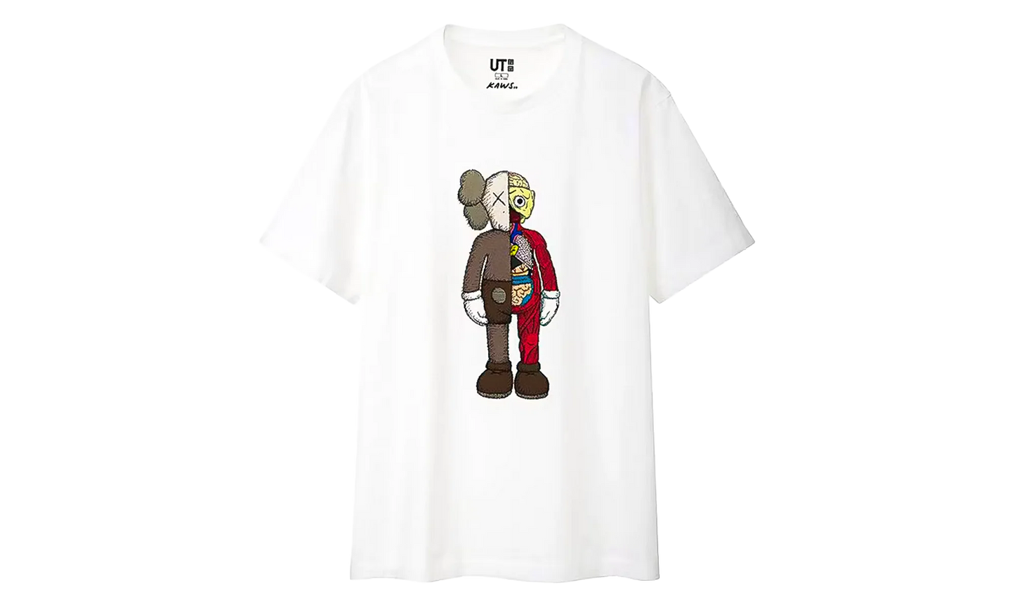 Uniqlo Flayed Tee "White" KAWS202501