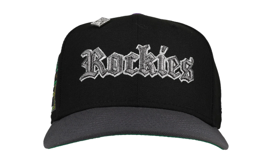 59FIFTY Colorado Rockies Old English Script 1995 Coors Field Fitted Hat "Black / Grey" NE103