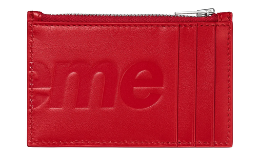 Leather Zip Card Holder "SS25 - Red" SU27207