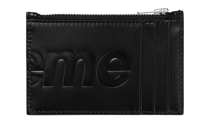 Leather Zip Card Holder "FW25 - Black" SU27093