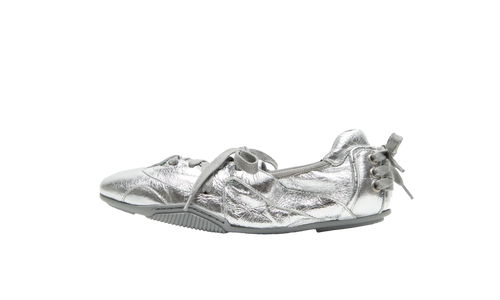 Lace-Up Leather Shoes WMNS "Silver / Grey" FN WN SHOE000998 GREY