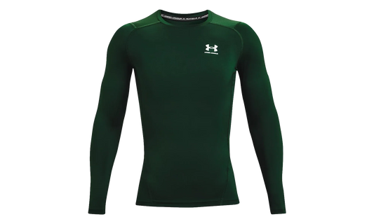 HeatGear Compression Long Sleeve "Forest Green / White" 1361524 301