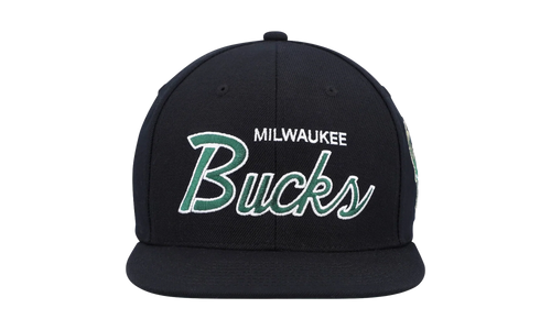 NBA Team Script 2.0 Snapback Cap "Milwaukee Bucks - Black" HHSS3280 MBUYYPPPBLCK
