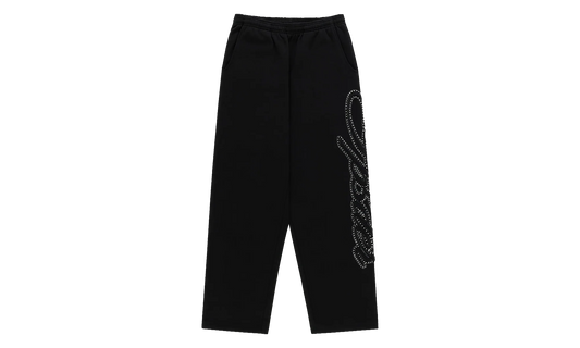 Rhinestone Script Wide Leg Sweatpants "Black" SP5der352