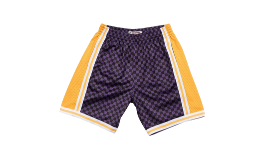 NBA Checked Swingman Shorts "Los Angeles Lakers - Purple" BA3A4I LAL L N0B