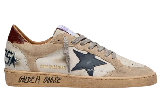Golden Goose Ball Star Double Quarter White Beige Ink Blue