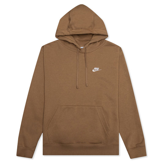 Sportswear Club Fleece Pullover Hoodie - Dark Driftwood/White