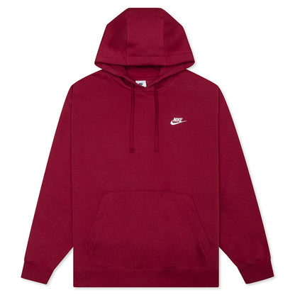 Sportswear Club Fleece Pullover Hoodie - Pomegranate/White