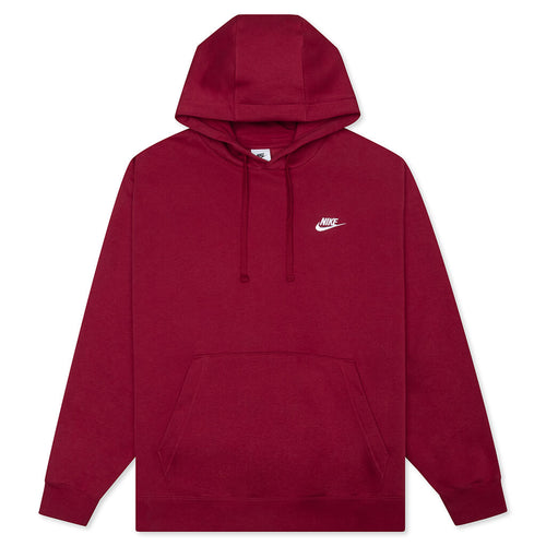 Sportswear Club Fleece Pullover Hoodie - Pomegranate/White