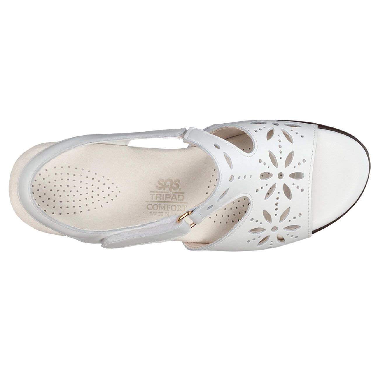 Women's Sunburst Heel Strap Sandal in White