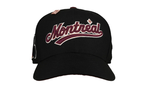 59FIFTY Montreal Expos Script Fitted Hat "Black / Maroon" NE169