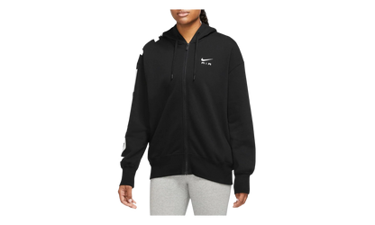 Sportswear Air Fleece Oversized Full-Zip Hoodie WMNS "Black / White" FB8047 010
