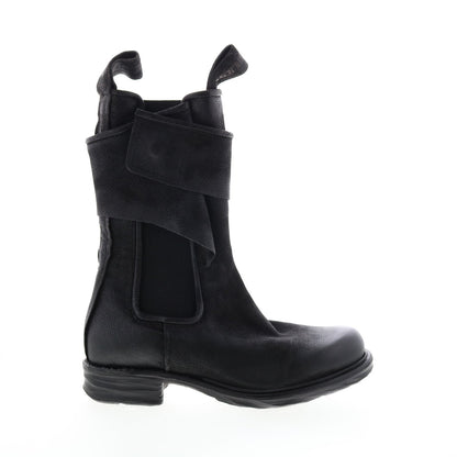 Sikes A50216-101 Womens Black Leather Slip On Chelsea Boots