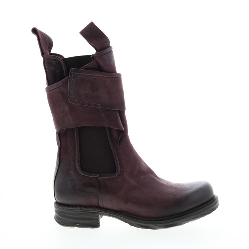 Sikes A50216-102 Womens Burgundy Leather Slip On Chelsea Boots