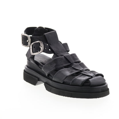 Colter A68002-101 Womens Black Leather Gladiator Sandals Shoes