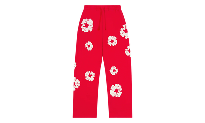 Cotton Wreath Baggy Sweatpants "Red" DT161