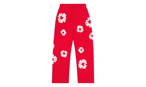 Cotton Wreath Baggy Sweatpants "Red" DT161