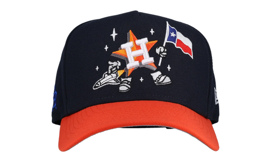9FIFTY Houston Astros Cartoon A Frame Snapback Hat "Navy / Orange" NE133