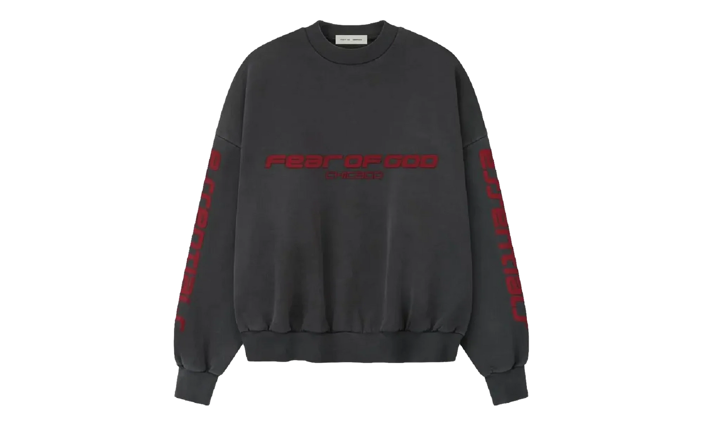 Chicago Heavy Fleece Cropped Sweatshirt "Iron Grey" 192HO256892F