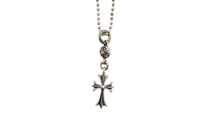 Small Cross Ball Chain Necklace "Silver" CHRM0644