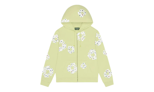 Rhinestone Cotton Wreath Zip Hoodie "Mint" DT517