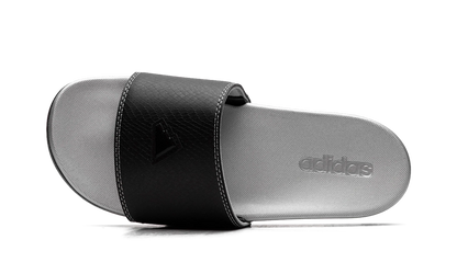 Adilette Comfort Slides "Core Black Silver Metallic" JQ2254