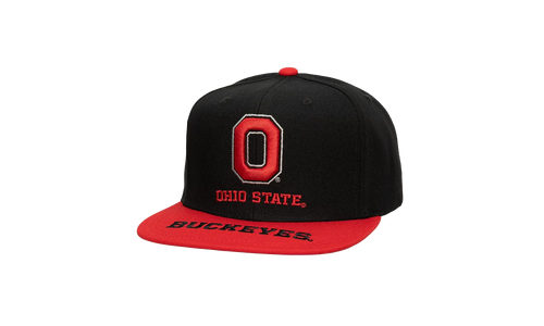 NCAA Logo Bill Snapback Cap "Ohio State Buckeyes - Black / Red" HHSS4533 OSTYYPPPBKRD
