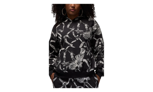 AIR JORDAN BROOKLYN FLEECE PRINTED PULLOVER WMNS "Black / Off Noir" HF0440 045