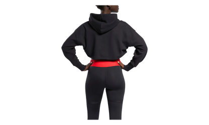 Cardi B Crop Sweatshirt WMNS "Black / Red" H48417