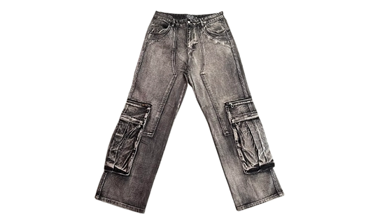 Double Knee Cargo Denim Pants "Black" VAL163