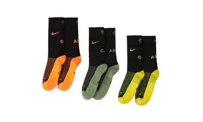 RUNNING CREW SOCKS 3-PACK "Black/Olive/Orange/Yellow" DD9240 909