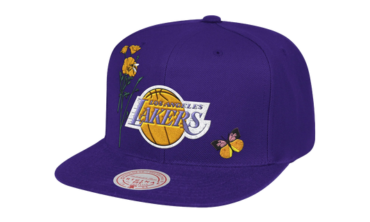 NBA Los Angeles Lakers HWC State Snapback Hat "Flower - Purple" 6HSSSH20057 LALPURP