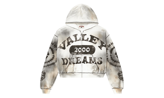 Spiral Zip Up Hoodie "Dark White" 11451 10004VFSZUH DARK