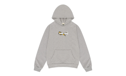 Embroidered Floral Logo Hoodie "Grey" DT350