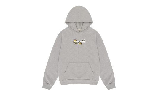 Embroidered Floral Logo Hoodie "Grey" DT350