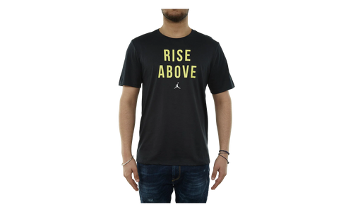 Jordan Jumpman Rise Above Mens T-Shirt "Black / Volt Yellow" 882100 011