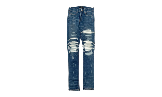 MX1 White Leather Patchwork Jeans "Classic Indigo (2017)" AMLPWJCI2017