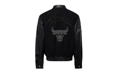 Chicago Bulls Wool & Leather Old English Varsity Jacket "Black" NBA CHI BUL 101