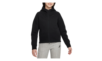 Sportswear Tech Fleece Girls' Full-Zip Hoodie GS "Black / Black / Black" FD2979 010