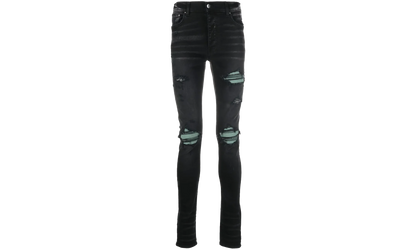MX1 Green Ultra Suede Repair Jeans "Aged Black" SS22MDS007 023