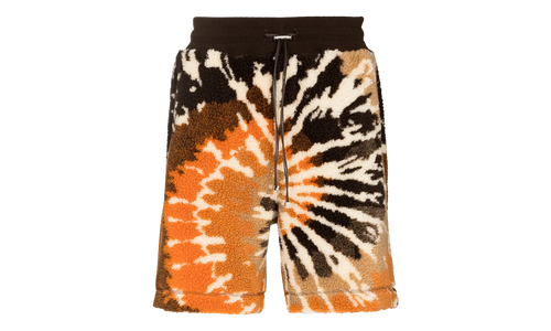 Tie Dye Polar Fleece Shorts "Orange and Brown" PS22MKS006_666