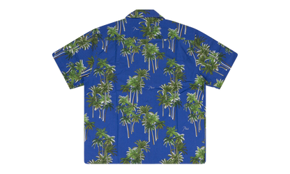 Searsucker Hawaiian Button-down Shirt "Blue" RHD-MTPS-0094