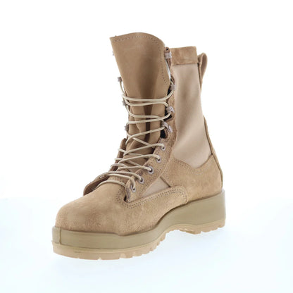 Belleville WP Steel Toe Combat Boot Made In USA Mens Brown Wide Boots