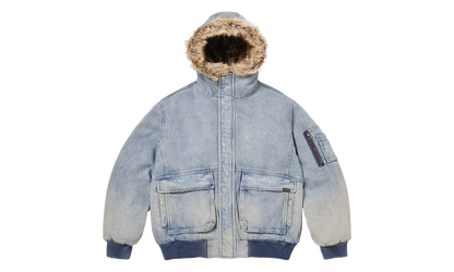 Reversible Faux Fur Hooded Work Jacket "SS26 - Denim" SU27009