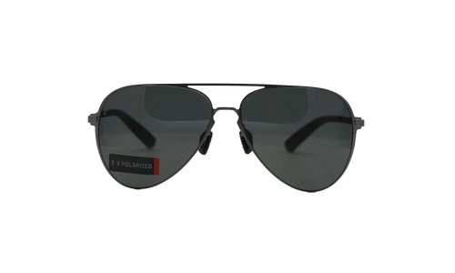 Litewire Aviator Sunglasses "Gray Polarized - Satin Gunmetal / Black Rubber" 8640136 310108